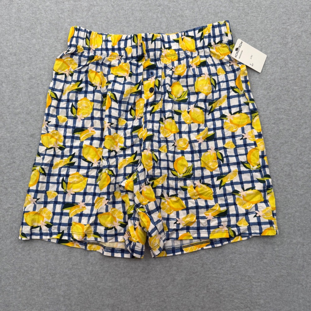 Abound Pajama Shorts Womens Small Lemon Print Gingham Sleepwear AB526323MI